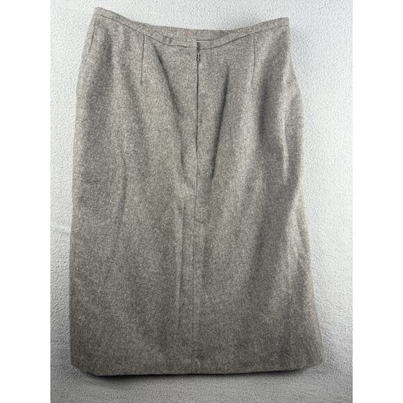 VTG JAEGER DARK GRAY PURE NEW WOOL Pockets STRAIGHT/PENCIL SKIRT Sz XL - Picture 6 of 7